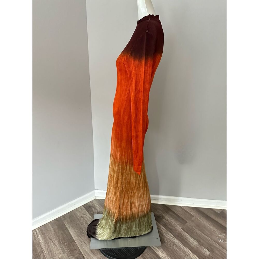 Altuzarra Mock Neck Hand Dyed Fall Winter 23 Rhea Maxi Dress Coral Medium $1995 - Picture 9 of 15
